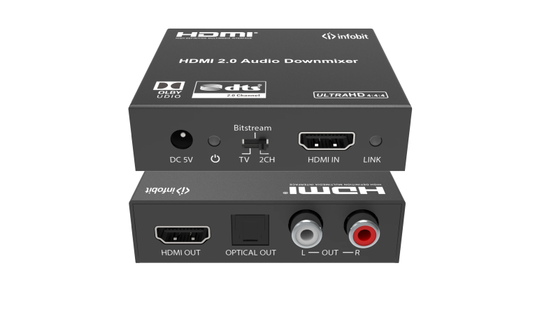 Де-ембеддер аудио из HDMI Infobit iTrans AD02  4K60 18Gbps HDMI Audio De-embedder/ Extractor